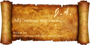 Jánossy Adrienn névjegykártya